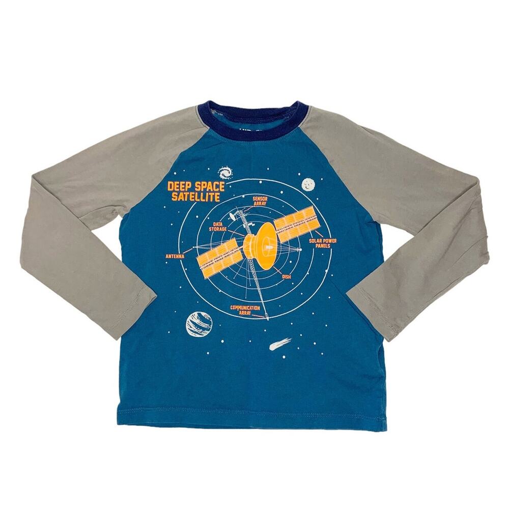 Lands End Long Sleeve Outer Space Graphic Shirt Size Medium (5-6)
